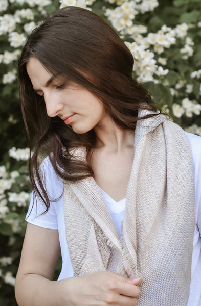 Linen scarf Pearl