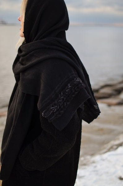 Wool scarf Black VI