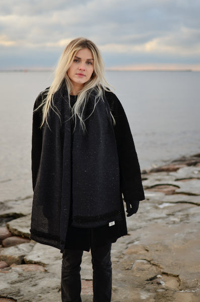 Wool scarf Ash Heart (100% merino wool)