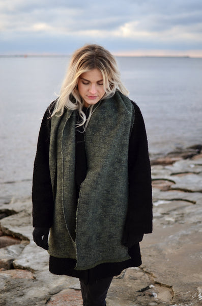 Wool scarf Forest (100% merino wool)