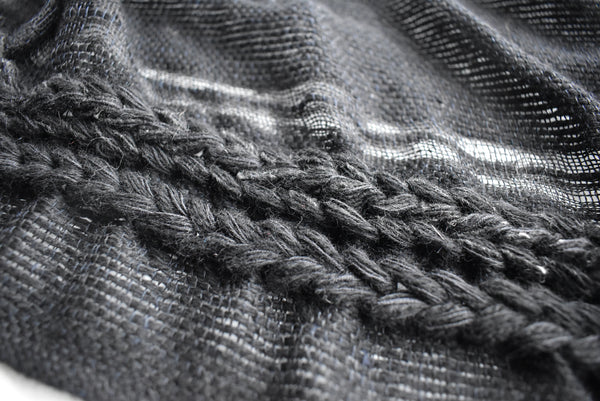 Wool scarf Black VI