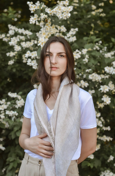 Linen scarf Pearl