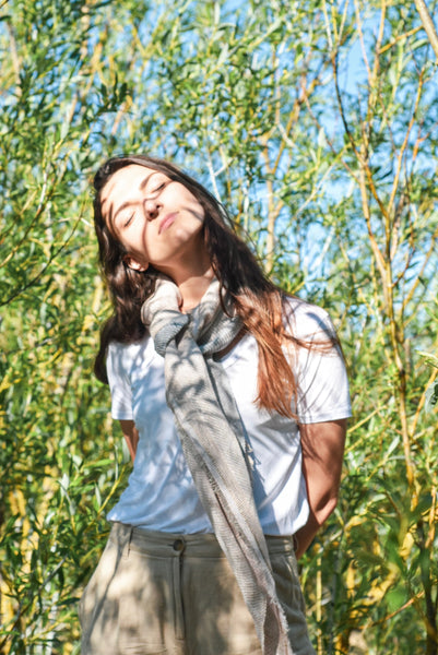 Linen scarf Pearl